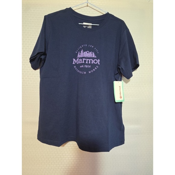 Marmot Artic Navy Womens Large L NWT Mountain Works Short Sleeve T-shirt - Picture 1 of 12